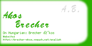 akos brecher business card